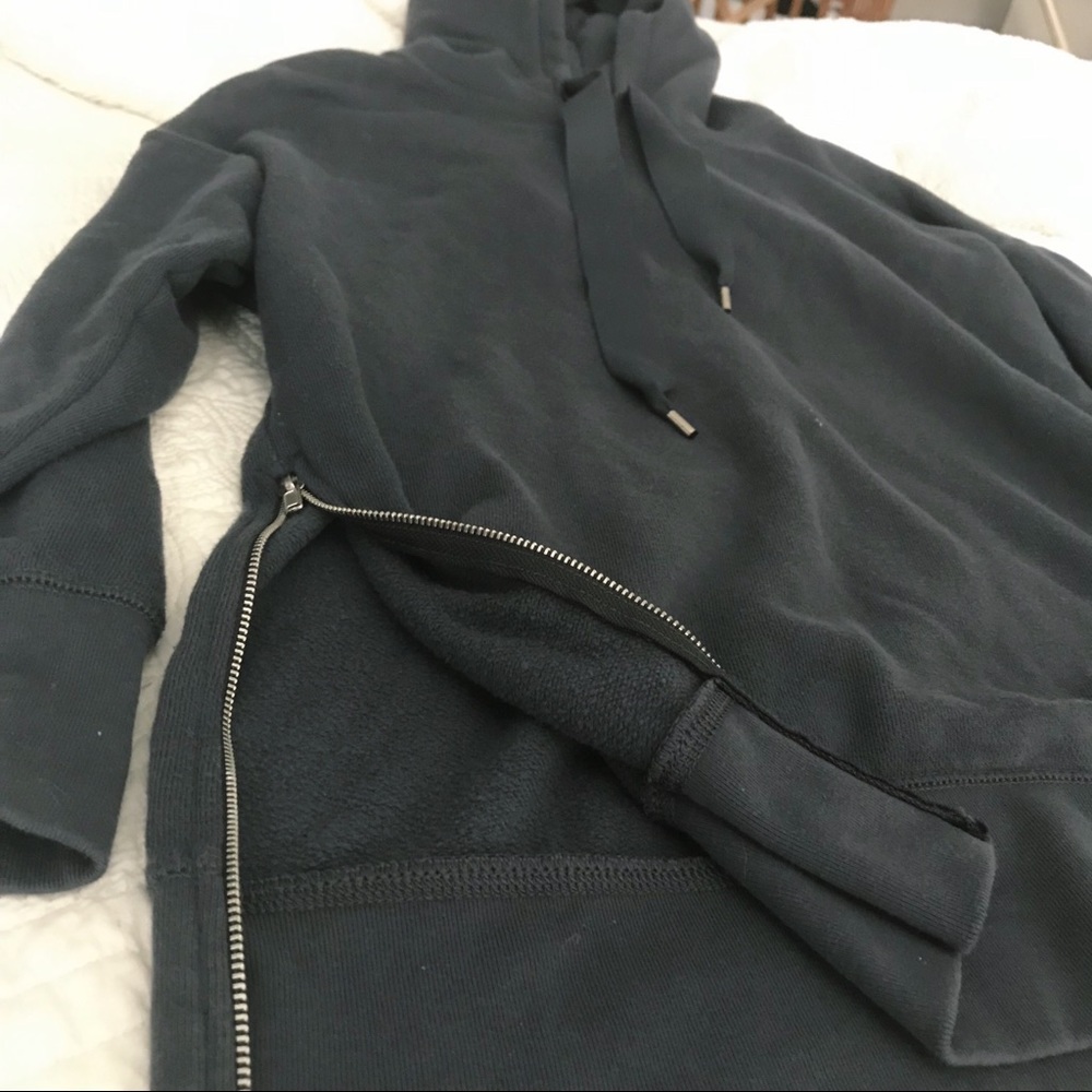 Aerie zip side hoodie with ribbon detail